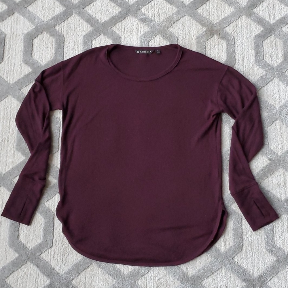 Athleta Women's Long Sleeve Crewneck Sweater - Plum